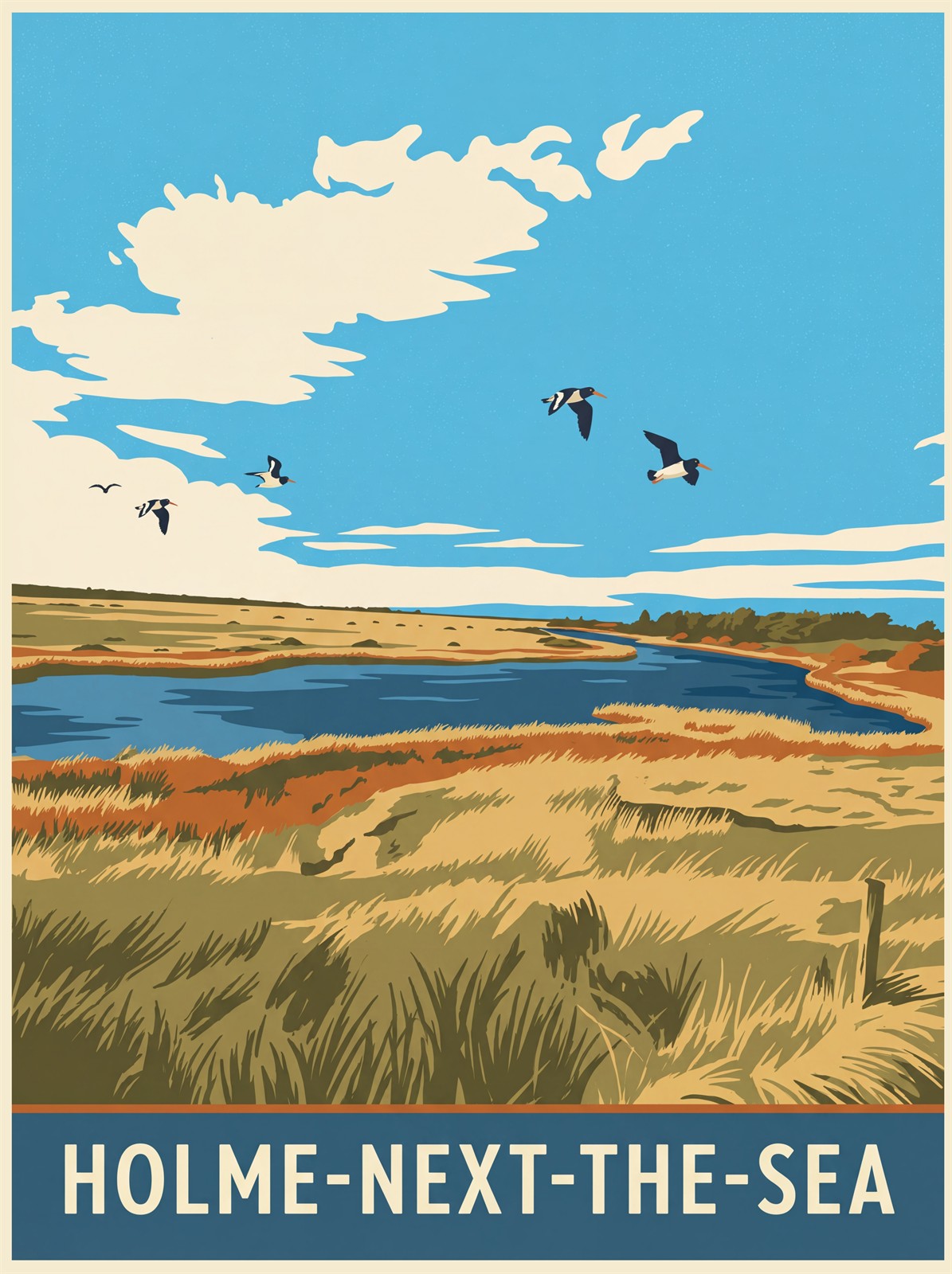 Holme-next-the-Sea Norfolk stretched canvas print depicting sand dunes and coastal nature reserve