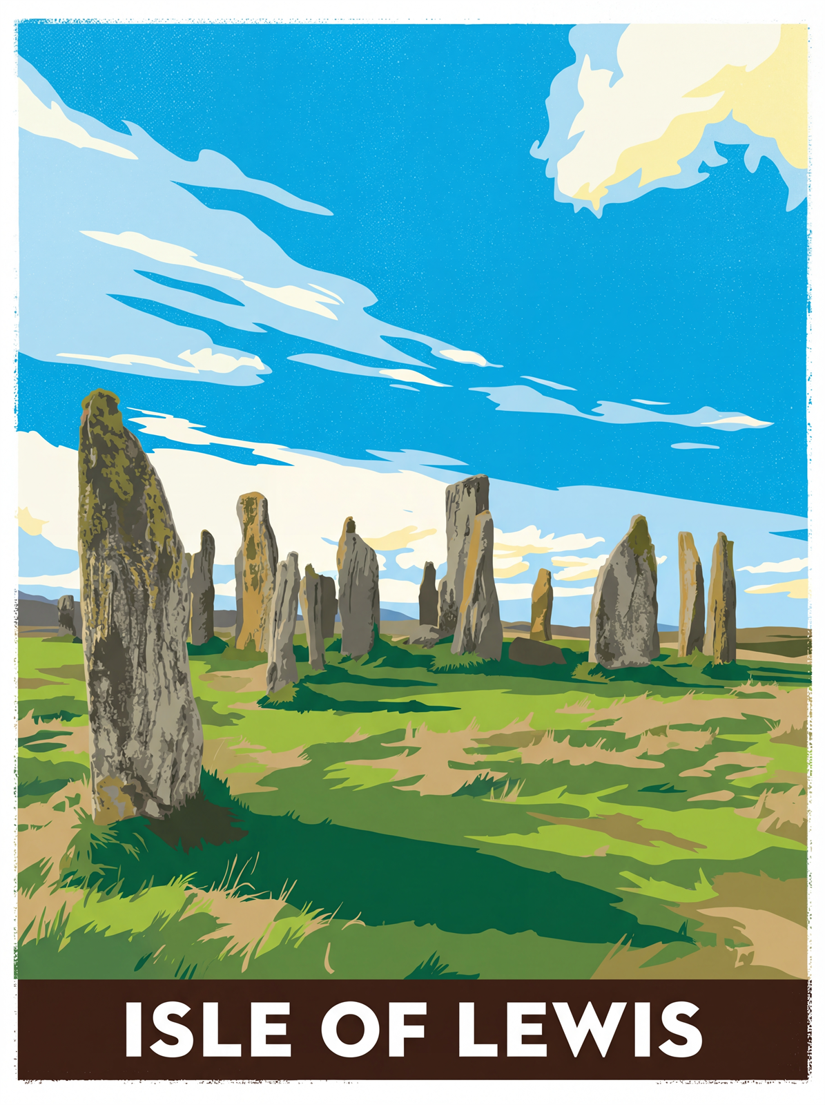 Callanish Standing Stones Isle of Lewis stretched canvas print under Scottish sky